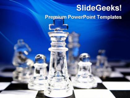 Glass chess game powerpoint templates and powerpoint backgrounds 0311