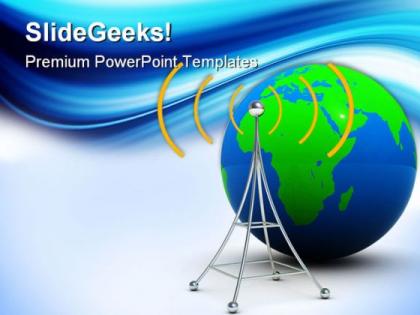 Global broadcasting communication powerpoint templates and powerpoint backgrounds 0211