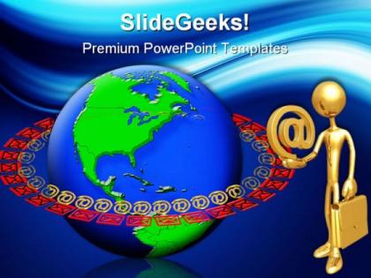 Global internet email computer powerpoint templates and powerpoint backgrounds 0311
