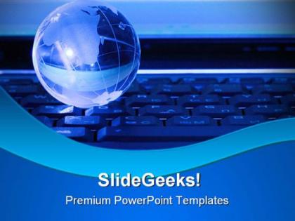 Globe on keyboard internet powerpoint templates and powerpoint backgrounds 0311