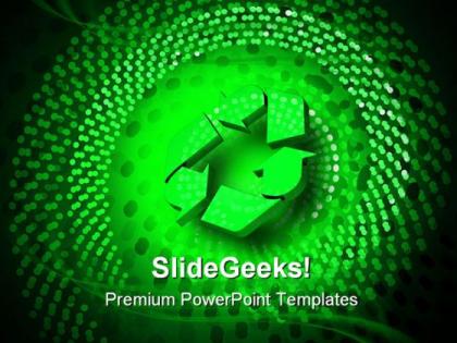 Glowing recycle spiral environment powerpoint templates and powerpoint backgrounds 0611