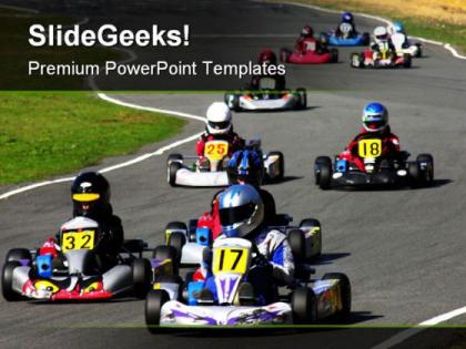Go kart race sports powerpoint templates and powerpoint backgrounds 0711