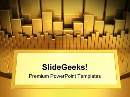 Gold charts with copy space marketing powerpoint templates and powerpoint backgrounds 0311