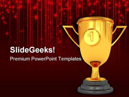 Golden trophy sports powerpoint templates and powerpoint backgrounds 0611