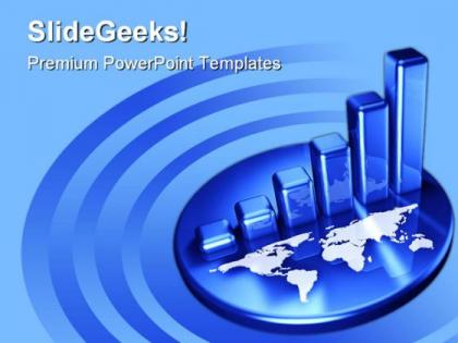 Graph with world business powerpoint templates and powerpoint backgrounds 0311