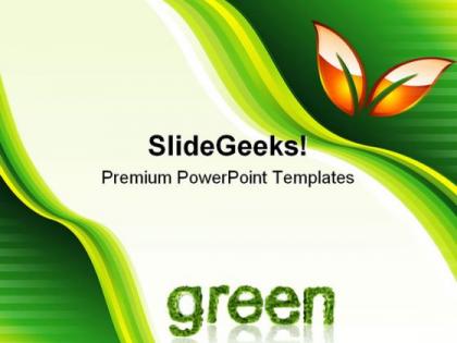 Green abstract environment powerpoint templates and powerpoint backgrounds 0611
