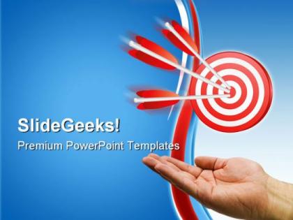 Hand and arrow target business powerpoint templates and powerpoint backgrounds 0811