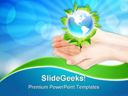 Hands and earth environment powerpoint templates and powerpoint backgrounds 0311