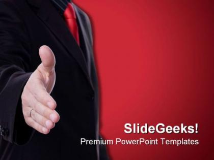Handshake gesture business powerpoint templates and powerpoint backgrounds 0711
