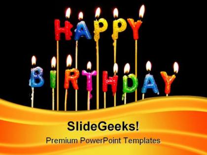 Happy birthday candles events powerpoint templates and powerpoint backgrounds 0311