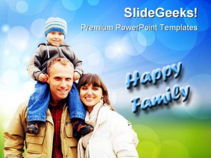 Happy family people powerpoint templates and powerpoint backgrounds 0411