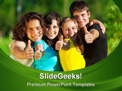 Happy friends people powerpoint backgrounds and templates 0111