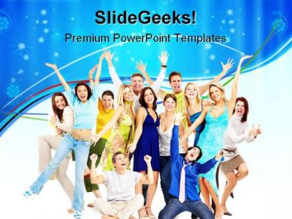 Happy people success powerpoint templates and powerpoint backgrounds 0711
