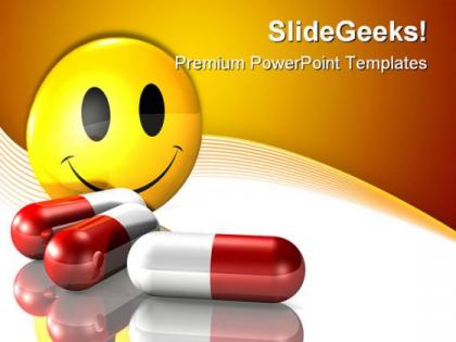 Happy pills medical powerpoint backgrounds and templates 0111