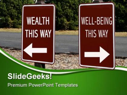 Health and wellbeing signpost metaphor powerpoint templates and powerpoint backgrounds 0811