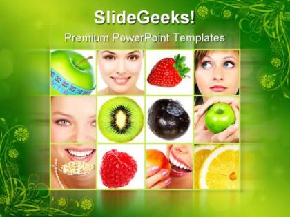 Healthy collage food powerpoint templates and powerpoint backgrounds 0711
