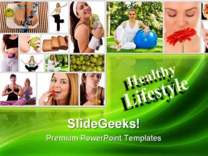 Healthy lifestyle fitness health powerpoint templates and powerpoint backgrounds 0911