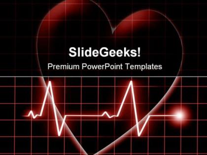 Heart beat on monitor health powerpoint templates and powerpoint backgrounds 0811