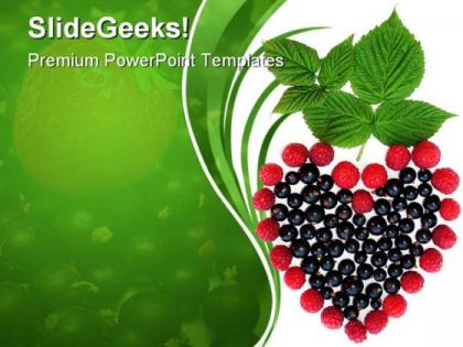 Heart of berries nature powerpoint templates and powerpoint backgrounds 0311