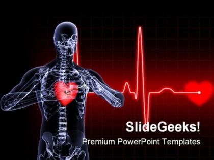 Heart xray medical powerpoint templates and powerpoint backgrounds 0811