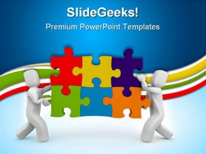 Holding solution puzzle success powerpoint templates and powerpoint backgrounds 0811