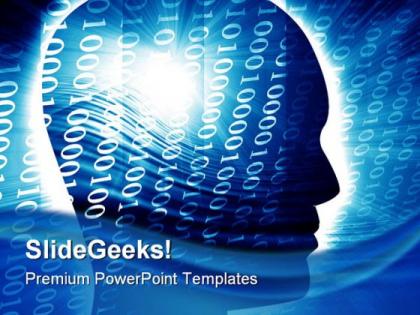 Human head binary background powerpoint templates and powerpoint backgrounds 0811