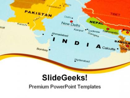 India on map globe powerpoint templates and powerpoint backgrounds 0811