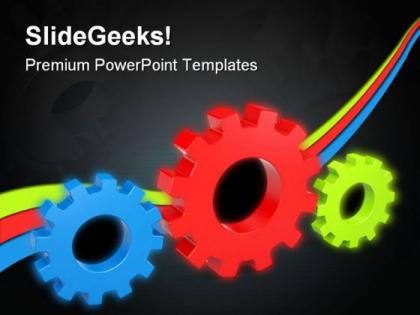 Interaction gears metaphor powerpoint templates and powerpoint backgrounds 0211