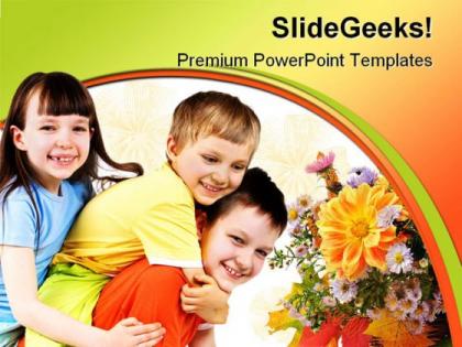 Kids smiling family powerpoint backgrounds and templates 1210