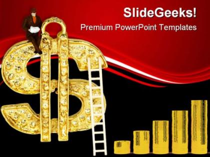 Ladder to dollar finance powerpoint templates and powerpoint backgrounds 0711