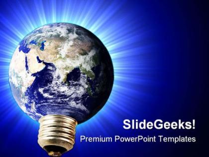 Light bulb electricity earth powerpoint templates and powerpoint backgrounds 0211