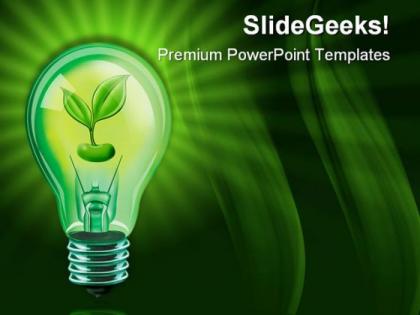 Light bulb with plant nature powerpoint templates and powerpoint backgrounds 0411