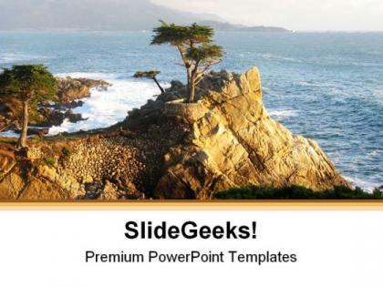 Lone cypress monterey beach powerpoint templates and powerpoint backgrounds 0511
