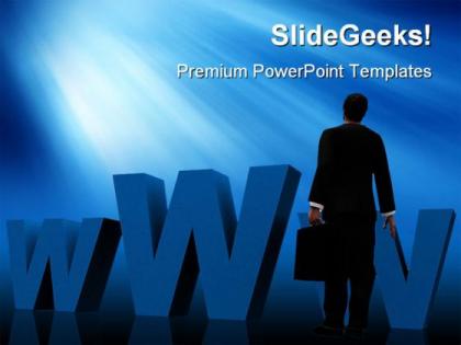 Man and web internet powerpoint templates and powerpoint backgrounds 0311