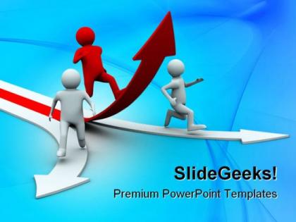 Man climb red arrow business powerpoint templates and powerpoint backgrounds 0711