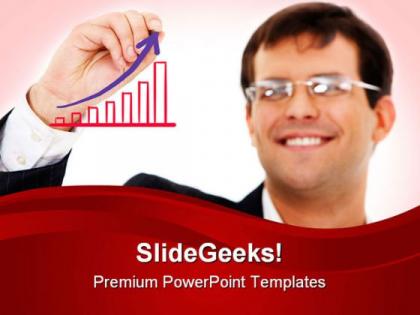 Man drawing a graph marketing powerpoint templates and powerpoint backgrounds 0511