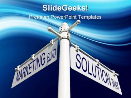 Marketing blvd solution way sign metaphor powerpoint templates and powerpoint backgrounds 0911