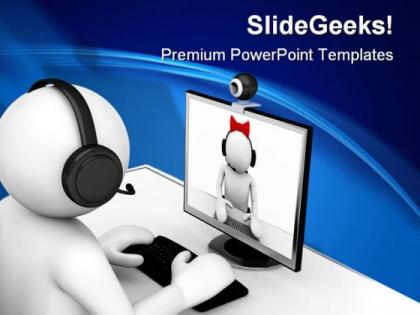 Online chating computer internet powerpoint templates and powerpoint backgrounds 0211