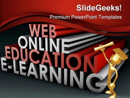 Online education people powerpoint backgrounds and templates 1210