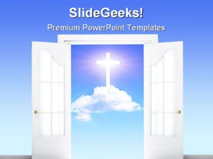 Open door religion powerpoint templates and powerpoint backgrounds 0511