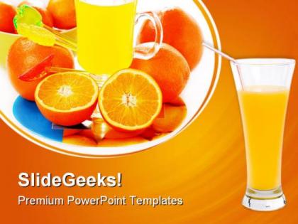 Orange juice food powerpoint templates and powerpoint backgrounds 0511