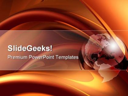 Orange silk and globe background powerpoint templates and powerpoint backgrounds 0511