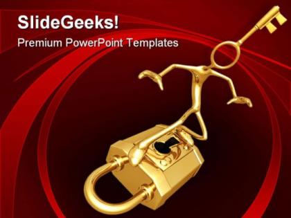 Padlock surfing security powerpoint templates and powerpoint backgrounds 0711