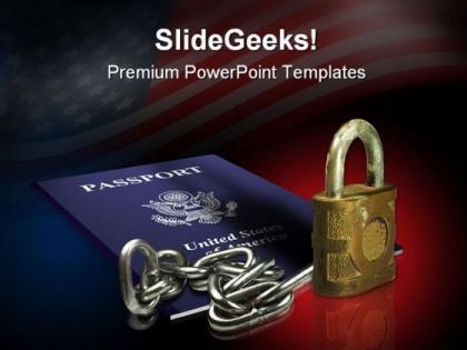 Passport security americana powerpoint backgrounds and templates 1210