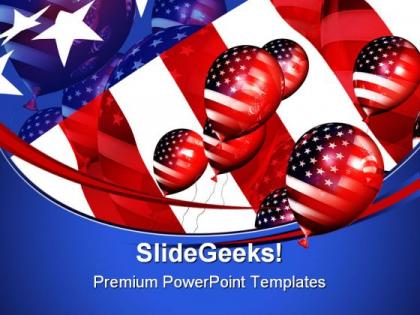 Patriotic balloons americana powerpoint templates and powerpoint backgrounds 0611