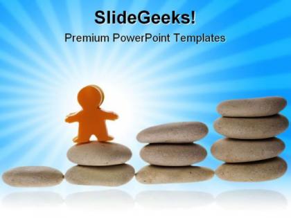 Pebbles ladder business powerpoint backgrounds and templates 1210