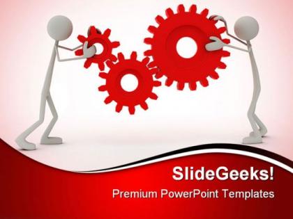 Persons with cog wheels industrial powerpoint templates and powerpoint backgrounds 0311