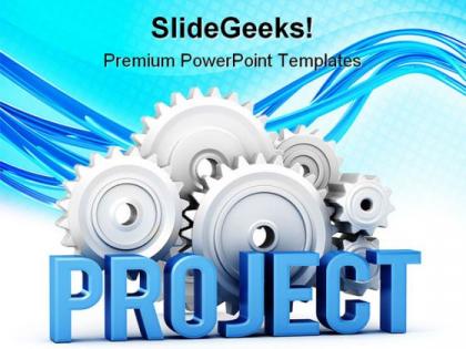 Project with cogs business powerpoint templates and powerpoint backgrounds 0511