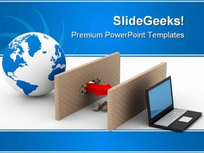 Protected globe network security powerpoint templates and powerpoint backgrounds 0211