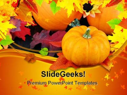 Pumpkins daisies and fall nature powerpoint templates and powerpoint backgrounds 0411